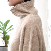 ファーカシミヤタートルネックニット