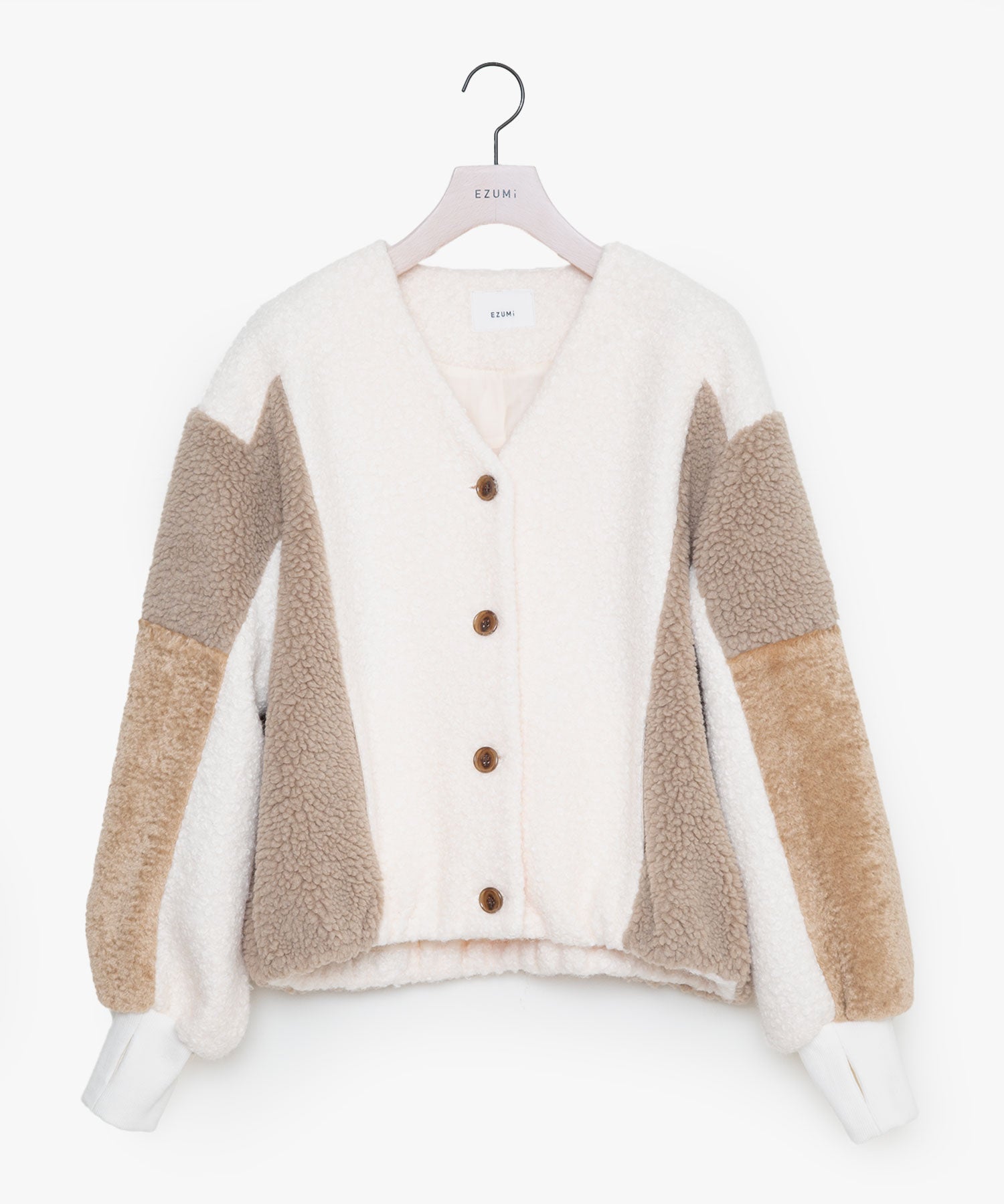 バイカラーボアカーディガンジャケット – EZUMi