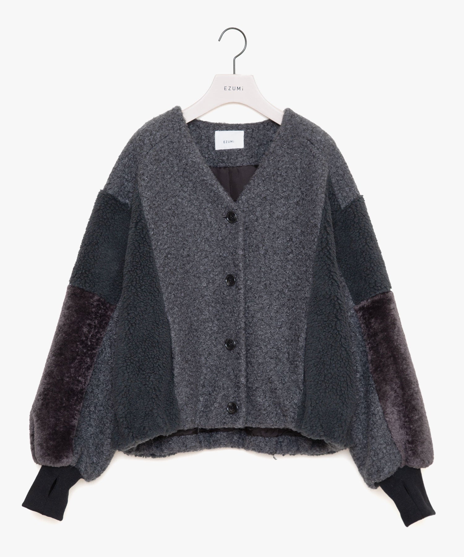 バイカラーボアカーディガンジャケット – EZUMi