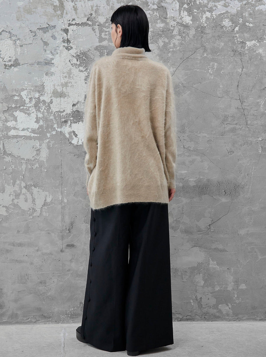ファーカシミヤタートルネックニット