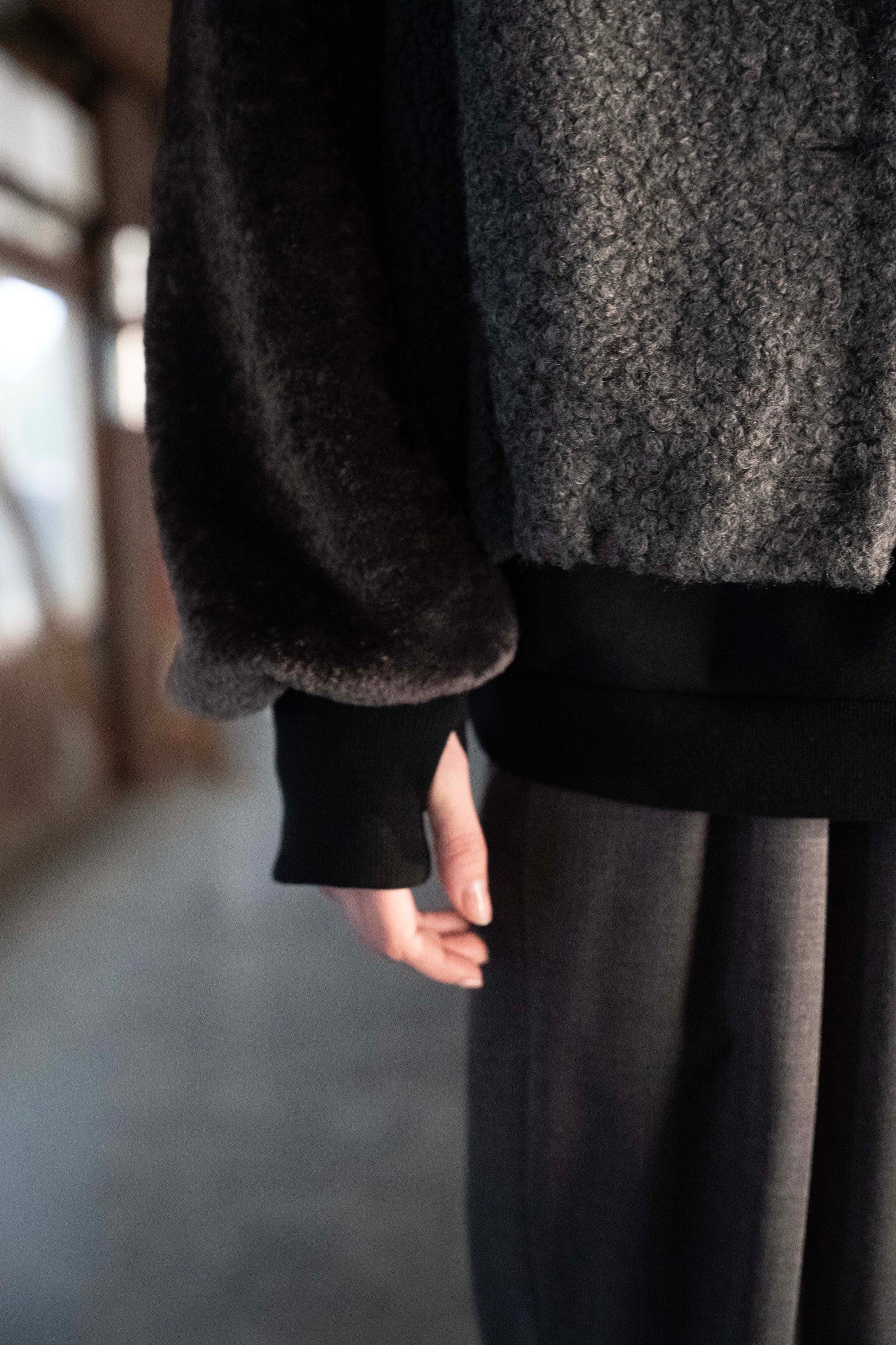 バイカラーボアカーディガンジャケット – EZUMi